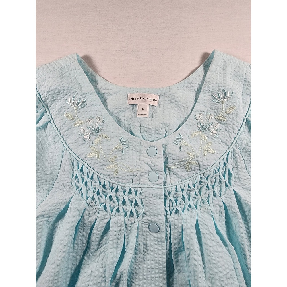 Miss Elaine Nightgown Midi Accessible Snap Front 2 Pack Size Large Grandma Core - Picture 7 of 13